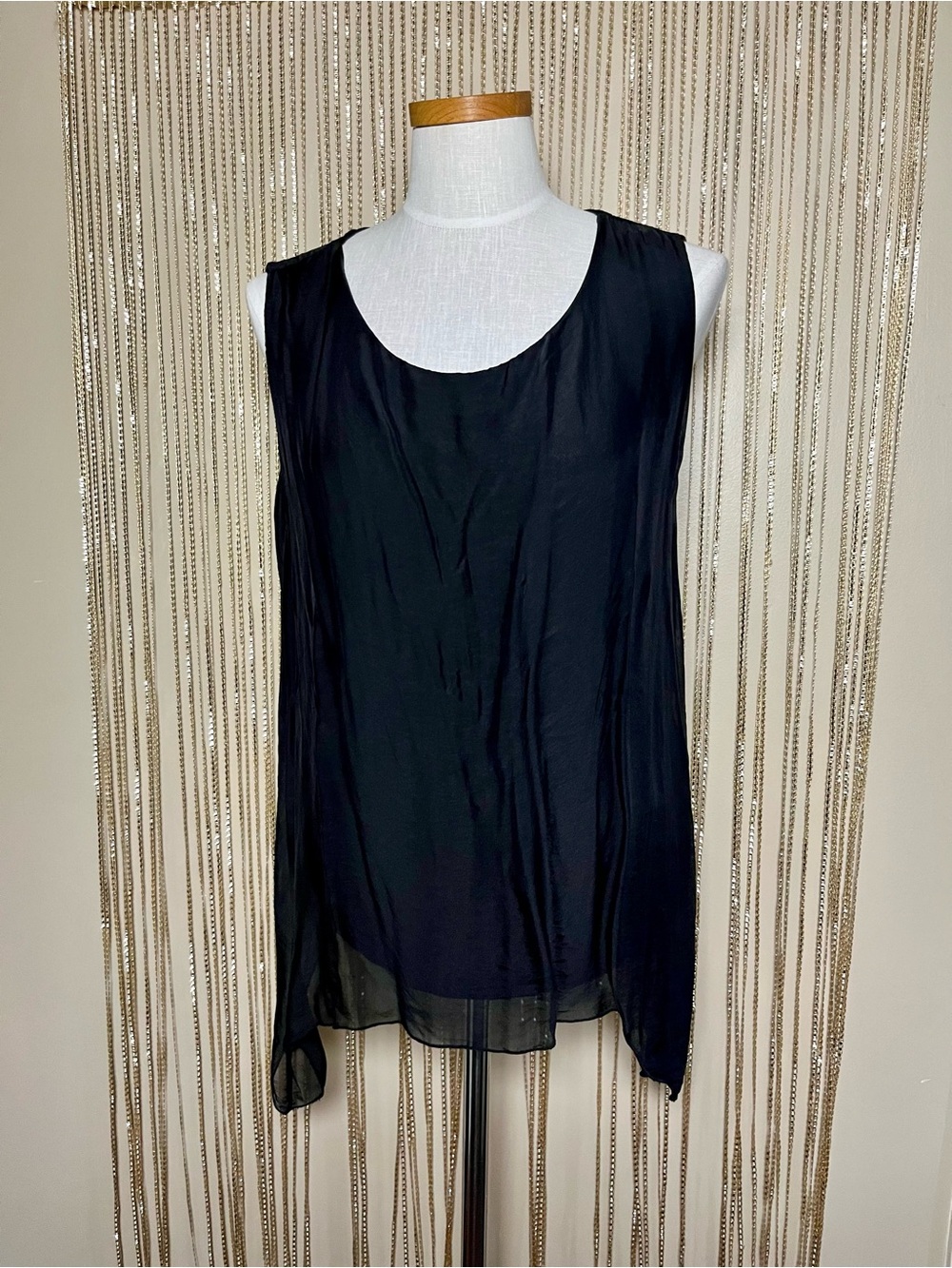 Classic Black Sleeveless Layered Tank Top